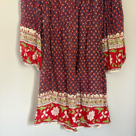 SOLD Vintage 60s 70s Indian Cotton Gauze Dress / Vintage Bohemian Gauze Dress - Picture 6 of 10